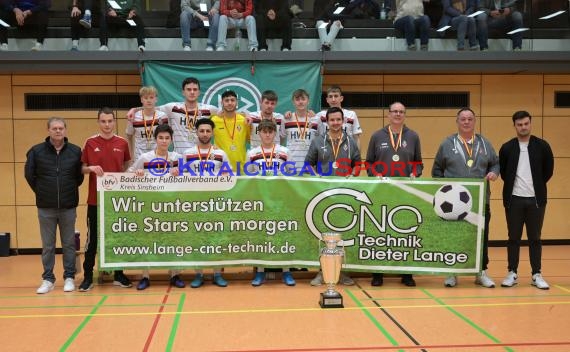 Futsal-Kreismeisterschaften Sinsheim A-Junioren in der Kraichgauhalle in Gemmingen - VFB Eppingen vs JSG Helmstadt/Neckarbischofsheim/Reichartshausen (© Siegfried Lörz)